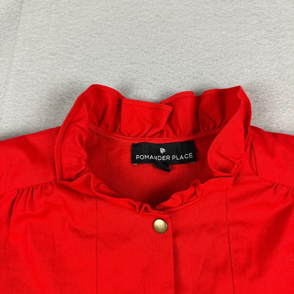 Tuckernuck Red Button-Down Ruffle Collar Top - Picture 2 of 14